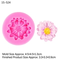 Pink daisy silicone mold with a realistic 3D flower resin craft for cake decoration - 15-524 / Pink