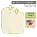 Antibacterial plastic cutting board set of two in green and white, medium and large size - Green 2-Piece Set (Medium + Large) / Approx. 770g