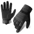 Guanti tattici neri a dita intere con palmi antiscivolo e chiusura in velcro - Z915 Nero / L
