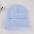 Unisex light blue knitted beanie hat with classic ribbed cuff for winter warmth - Adult 56-60cm / Sky Blue