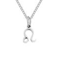 Minimalist silver stainless steel necklace featuring a polished Leo zodiac pendant - Leo-Steel Color