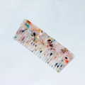 Pettine a denti larghi quadrato in acetato con motivo a terrazzo colorato alla moda - Arcobaleno