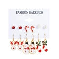 Christmas stud earring set with six pairs of reindeer snowmen and candy cane designs - Snowman and Christmas Sock Set (MS940-14)