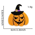 Detailed embroidery view of a Halloween pumpkin with wizard hat and specific dimensions - 19# Pumpkin Witch Hat