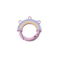 Purple rainbow round spring ring gate with three holes for DIY jewelry keychains - Peach