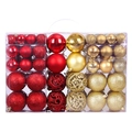 100pcs Red and Gold Christmas Ball Set with Matte Glitter and Hollow-out Finishes - Red and Gold Mixed