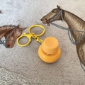 Stress relief yellow fidget button keychain with clicky switch for sensory relaxation - Round Key With Light / Yellow