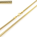 Golden stainless steel snake chain necklace with 3mm width and lobster clasp - Gold 3mmx550mm(KN203787-Z)