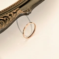 Minimalist faceted titanium steel ring in rose gold finish with a geometric design - Rose Gold
