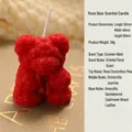 Red rose bear shaped scented candle with oriental floral notes, dimensions 50x40x60mm - Small Rose Bear Red (Scent: Oriental Floral)
