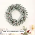 PE Snow Dusted Christmas Wreath 40CM (65 Tips)
