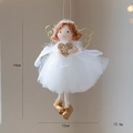 Pendante angelo bianco con cuore dorato, decorazione natalizia da appendere 14x12cm - Stile Con Cuore