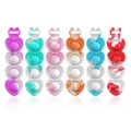 Dettaglio di portachiavi pop-it a forma di cuore in silicone in sei colori sfumati - Striscia a Cuore Pop 8.6*2.3cm