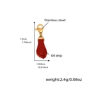 18K gold plated stainless steel red enamel fist charm pendant with lobster clasp - D189-6 Gold Figa Hand Pendant (Red) 1PC