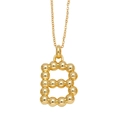 Polished gold initial B necklace featuring a beaded letter pendant on a delicate chain - Letter B