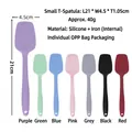Set of 7 colorful small T-shaped silicone spatulas with steel core in 21cm size - Small T-shovel / Red