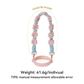 Pink and blue handmade crochet flower cup handle strap with silicone ring for Stanley cups - K68824 Blue & Pink Woven