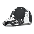 Black and white tie-dye cotton baseball cap with abstract graffiti ink splash pattern - Adjustable / Tie-Dye Black