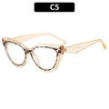 Elegant TR90 cat-eye blue light glasses in transparent champagne and tortoiseshell finish - Leopard with Champagne Frame