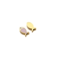 Golden fish charm with light purple enamel for DIY jewelry making and bracelets - 7*14mm Gold Fish - Pinkish Purple