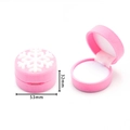 Pink velvet jewelry box with white snowflake and detailed size 53mm x 32mm - 36# Pink Snowflake