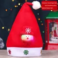 LED Christmas hat with 3D snowman mascot and shiny snowflakes, size 36x60cm - Light Up Patch Hat - Snowman Style - With LED