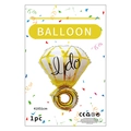 I do diamond ring foil balloon in white and gold finish for proposal decor 41x51cm - I DO Diamond Ring / 41x51cm / Gold