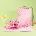 Pink cherry blossom 3D pop-up handmade greeting card with envelope, size 15x20cm - Peach Blossoms