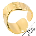 Irregular vintage golden stainless steel open ring with 1.7cm inner diameter size detail - Gold