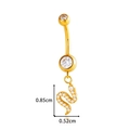 Gold titanium belly ring with snake pendant and sparkling cubic zirconia gems - Gold Snake Pendant Style (T2530-7#Gold)