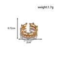Adjustable golden snake-style heart ring with double-layer wheat and bead texture - MN431-Double Layer Wheat
