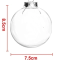 Pallina di Natale trasparente in PET cavo, decorazione di 7,5 cm di larghezza e 8,5 cm - Rotondo