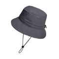 Sombrero de sol gris oscuro de secado rápido con cordón ajustable para senderismo - gris oscuro