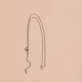 Minimalist silver titanium steel necklace with a round brilliant-cut solitaire diamond - 5.0 Single Stone / Silver