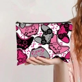 Canvas makeup bag featuring pink controller print and pixel blocks with zipper - Colorful Game Controller Pixel Style (jiayingpbb091)