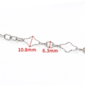 Silver stainless steel star chain with 10.8mm textured links for DIY jewelry making - Steel Color Bright 3:1 Floral Chain 10.8mm