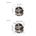 Comparison showing Santa Claus wall sticker layout size and actual paste effect dimensions - ZA162 Santa Snow Village / 40*40cm Single Sheet