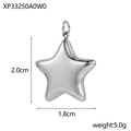 Polished silver star pendant with 2.0cm height and 1.8cm width for necklaces - Polished Pentagram / Silver