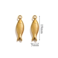 Golden stainless steel fish pendant 19x5mm with scale texture for DIY jewelry making - Fish - Gold