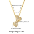 Detail view of 18k gold plated letter necklace with zircon inlay and exact dimensions - Letter Y Style (KN0422-Y)