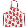 Breathable Christmas tree pattern polyester apron with red neck strap on white background - Christmas Tree