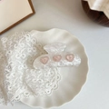 Creamy white marble acetate hair claw clip with pink sparkling rhinestone hearts - 1# Pearl White Shell