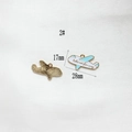 Detailed macro view of gold-plated airplane pendant with blue enamel and dimensions - 2# Blue Airplane