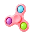 Pink fidget spinner pop toy with blue, purple and lime green silicone bubbles - Pink Fidget Spinner