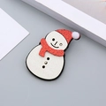 Cute glitter snowman hair clip with red scarf and Santa hat for Christmas festival - Snowman