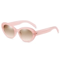 Occhiali da sole vintage cat-eye con montatura rosa e lenti marroni sfumate - Montatura Rosa Trasparente Tè Sfumato