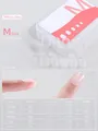 Sizing chart for ultra-thin almond shaped press-on nails with precise measurements - Short Round (Size M)
