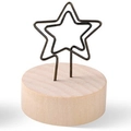 Support photo vintage en forme d'étoile avec base cylindrique en bois naturel - Pentagramme