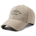 Beige cotton baseball cap with black Stockholm Sweden Crab Meat embroidery on front - Adjustable / Light Beige