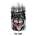 Waterproof temporary tattoo featuring a colorful wolf head design, model TH-360 - Th-360 / 210*148mm